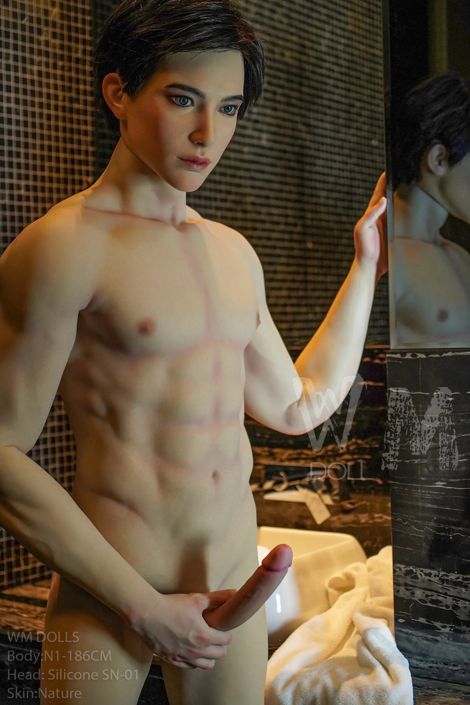 186cm (6ft1) Silicona Ultraligera Silicona Muñeco sexual ROS Cabeza #SN-01